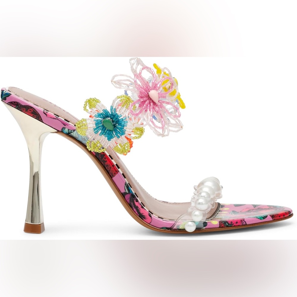 Betsey Johnson Goldiee Slide Sandal in Berry - Picture 2 of 6
